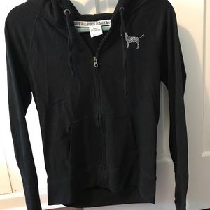 Victoria’s Secret PINK black zip up sweatshirt